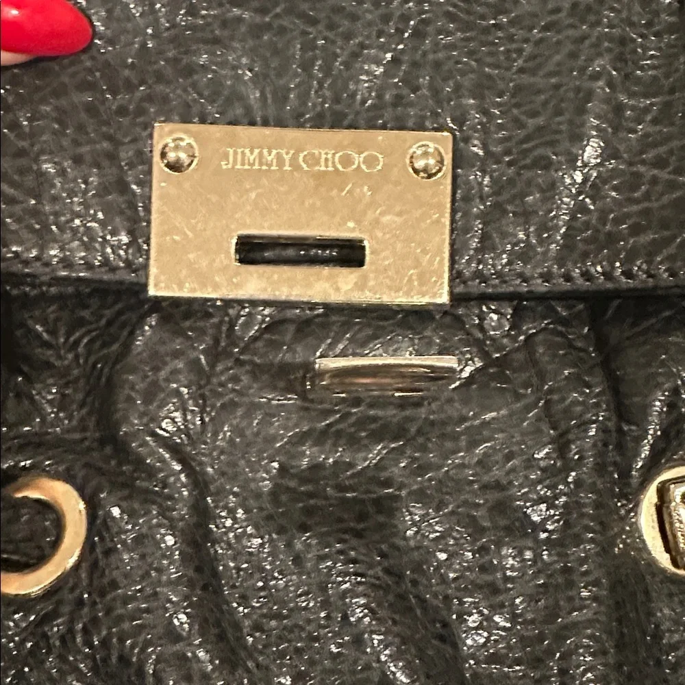 JIMMY CHOO BLACK SOFT LEATHER Luxury Old Money HANDBAG